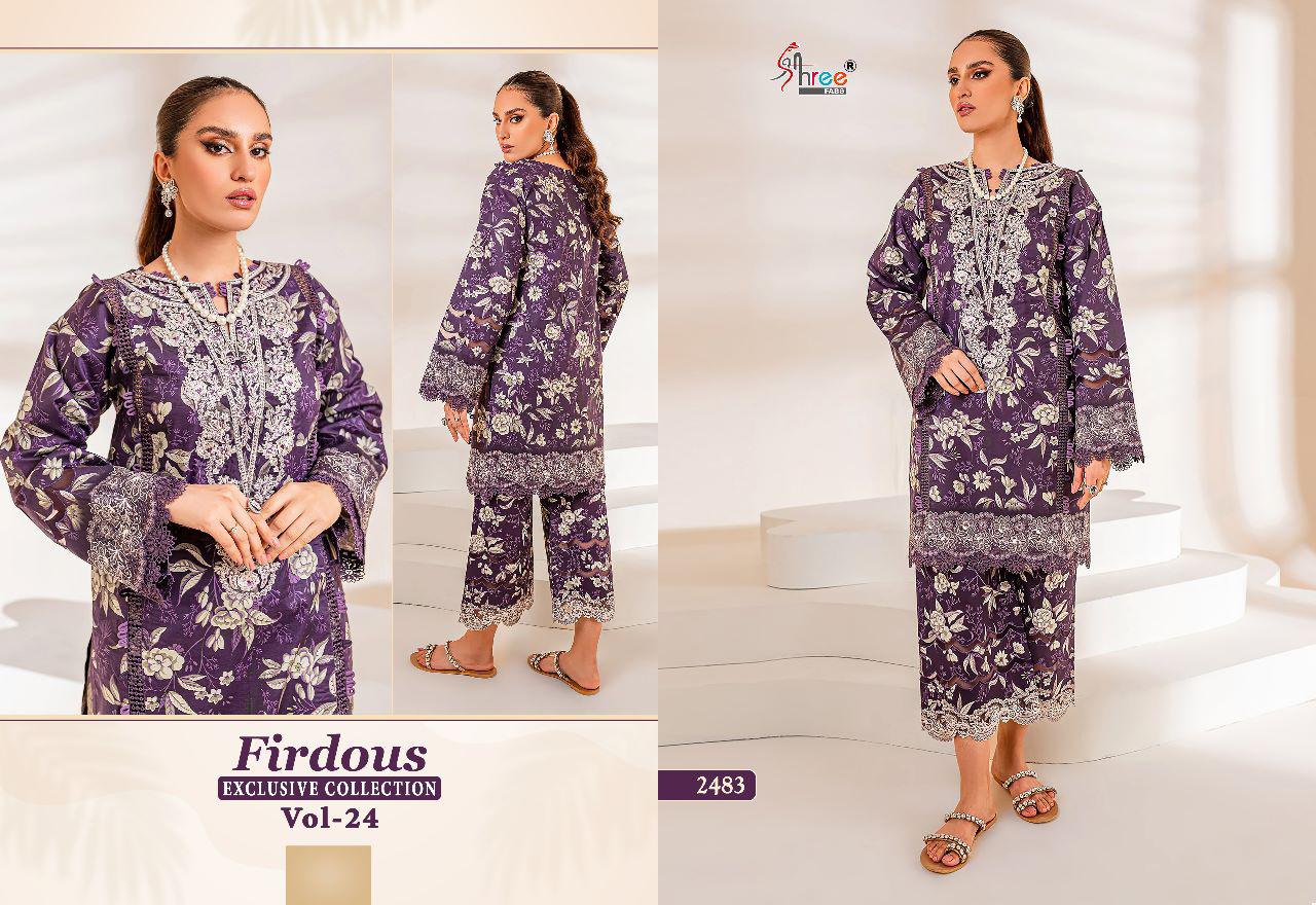 Shree Firdous Exclusive Collection Vol 24 Designer Wholesale Pakistani Suits
